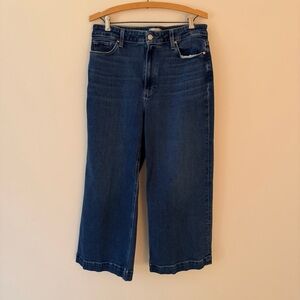 PAIGE Anessa Wide-Leg Ankle Jeans Provacative Dark Blue Size 32